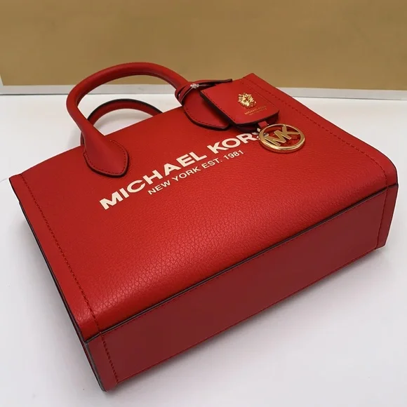 MICHAEL KORS MIRELLA SMALL SHOPPER TOP ZIP XBODY BRIGHT RED COLOR - Picture 14 of 16
